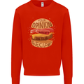 Food Your Opinion Funny Chef BBQ Cook Mens Sweatshirt Jumper Bright Red