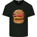 Food Your Opinion Funny Chef BBQ Cook Mens V-Neck Cotton T-Shirt Black