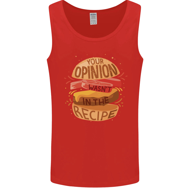 Food Your Opinion Funny Chef BBQ Cook Mens Vest Tank Top Red