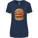 Food Your Opinion Funny Chef BBQ Cook Womens Wider Cut T-Shirt Navy Blue