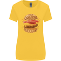 Food Your Opinion Funny Chef BBQ Cook Womens Wider Cut T-Shirt Yellow