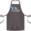 Fook It I'm Going Fishing Funny Fisherman Cotton Apron 100% Organic Dark Grey