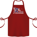 Fook It I'm Going Fishing Funny Fisherman Cotton Apron 100% Organic Maroon