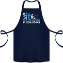 Fook It I'm Going Fishing Funny Fisherman Cotton Apron 100% Organic Navy Blue