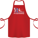 Fook It I'm Going Fishing Funny Fisherman Cotton Apron 100% Organic Red