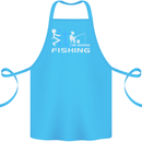 Fook It I'm Going Fishing Funny Fisherman Cotton Apron 100% Organic Turquoise