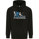 Fook It I'm Going Fishing Funny Fisherman Mens 80% Cotton Hoodie Black