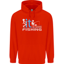 Fook It I'm Going Fishing Funny Fisherman Mens 80% Cotton Hoodie Bright Red