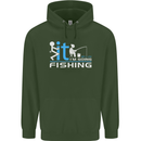 Fook It I'm Going Fishing Funny Fisherman Mens 80% Cotton Hoodie Forest Green