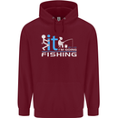 Fook It I'm Going Fishing Funny Fisherman Mens 80% Cotton Hoodie Maroon