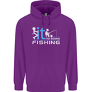 Fook It I'm Going Fishing Funny Fisherman Mens 80% Cotton Hoodie Purple