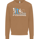 Fook It I'm Going Fishing Funny Fisherman Mens Sweatshirt Jumper Caramel Latte