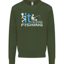 Fook It I'm Going Fishing Funny Fisherman Mens Sweatshirt Jumper Forest Green