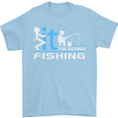 Fook It I'm Going Fishing Funny Fisherman Mens T-Shirt Cotton Gildan Light Blue