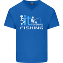 Fook It I'm Going Fishing Funny Fisherman Mens V-Neck Cotton T-Shirt Royal Blue