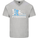 Fook It I'm Going Fishing Funny Fisherman Mens V-Neck Cotton T-Shirt Sports Grey