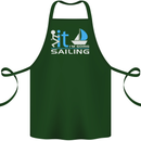 Fook It I'm Going Sailing Sailor Boat Yacht Cotton Apron 100% Organic Forest Green