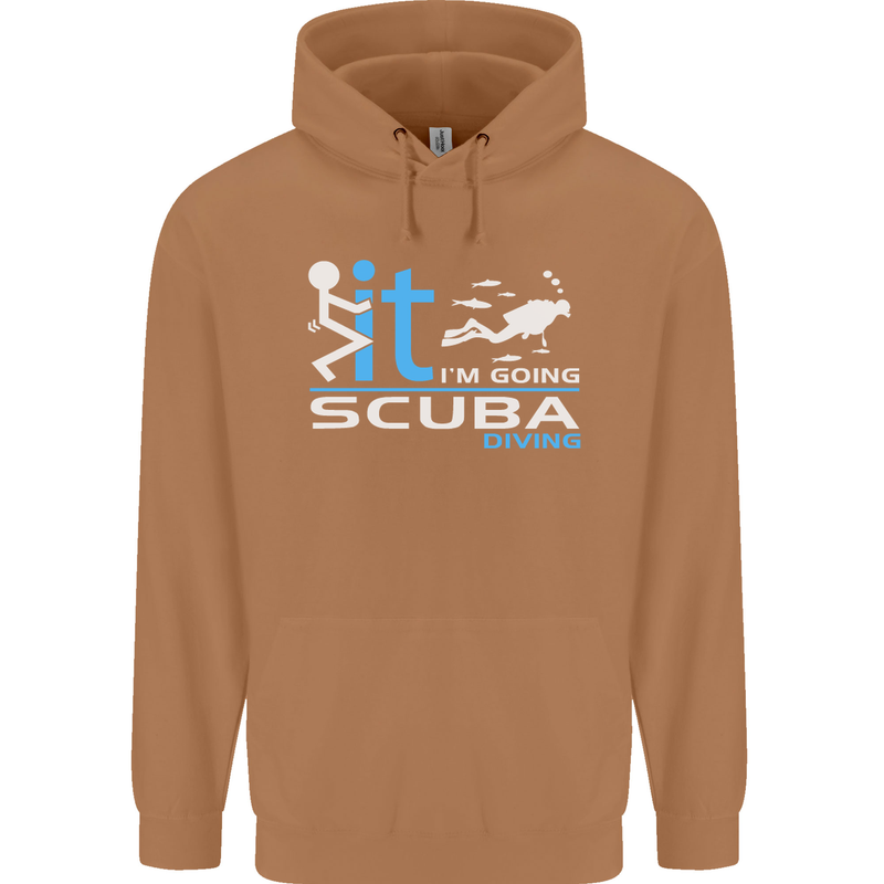 Fook It I'm Going Scuba Diving Diver Funny Mens 80% Cotton Hoodie Caramel Latte