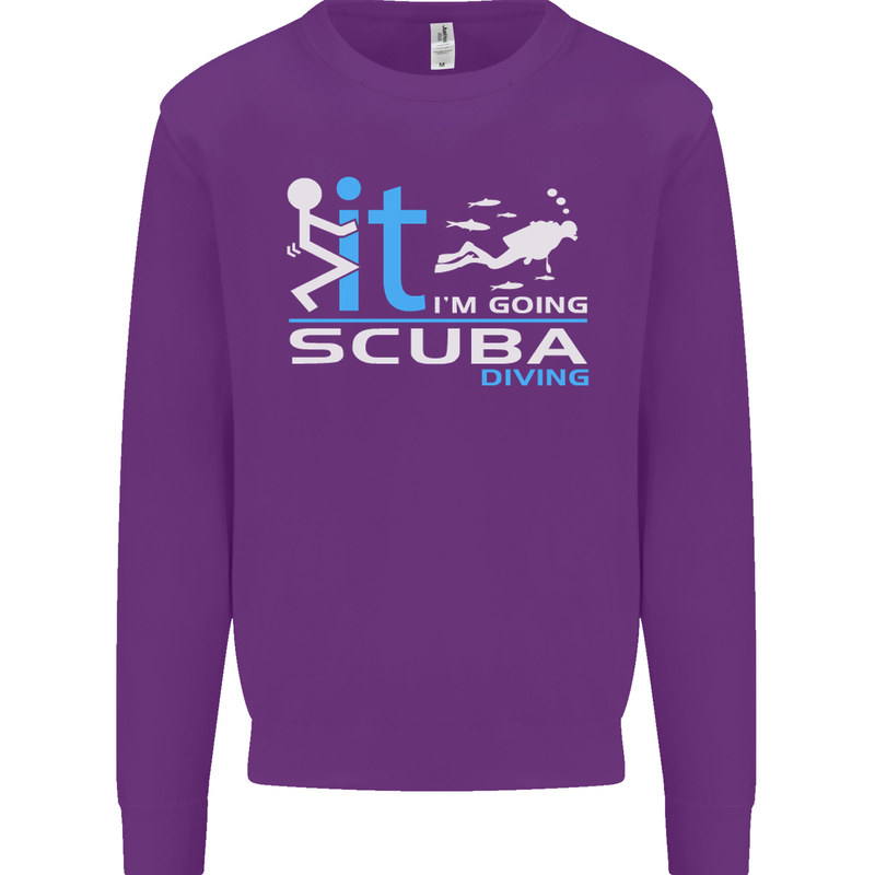 Fook It I'm Going Scuba Diving Diver Funny Mens Sweatshirt Jumper Purple