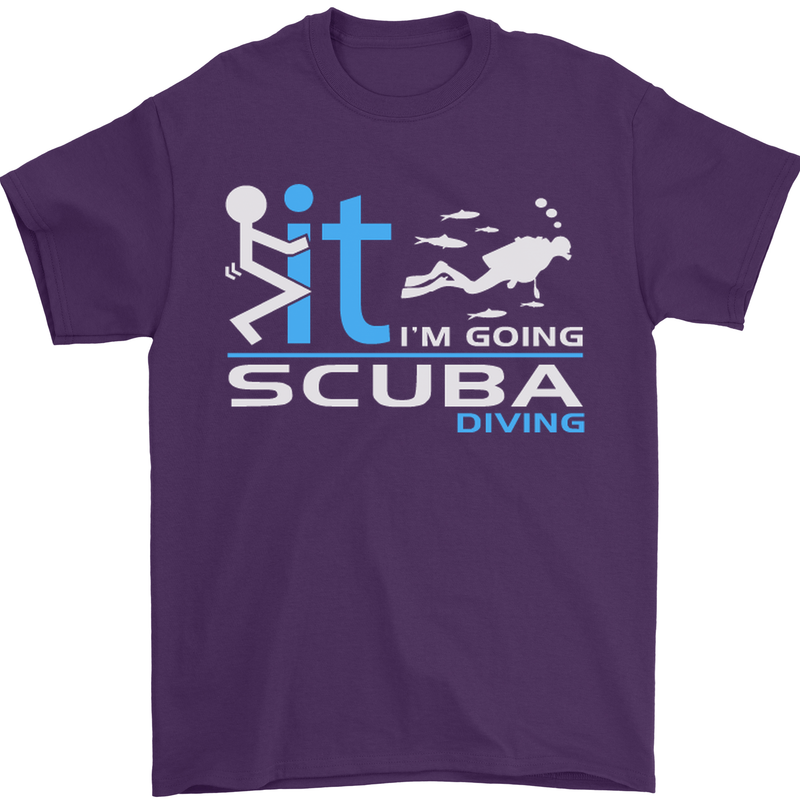 Fook It I'm Going Scuba Diving Diver Funny Mens T-Shirt Cotton Gildan Purple