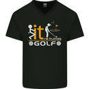 Fook It I'm Playing Golf Golfer Golfing Mens V-Neck Cotton T-Shirt Black