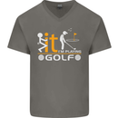 Fook It I'm Playing Golf Golfer Golfing Mens V-Neck Cotton T-Shirt Charcoal