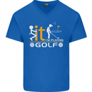 Fook It I'm Playing Golf Golfer Golfing Mens V-Neck Cotton T-Shirt Royal Blue