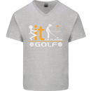 Fook It I'm Playing Golf Golfer Golfing Mens V-Neck Cotton T-Shirt Sports Grey
