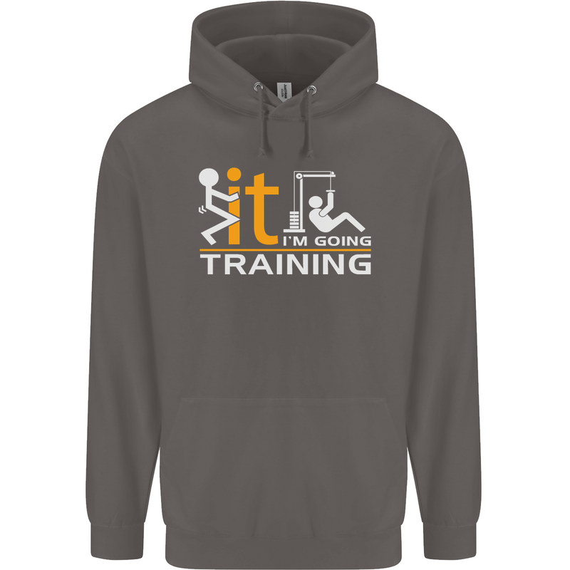 Fook It Im Going Training Top Weightlifting Mens 80% Cotton Hoodie Charcoal
