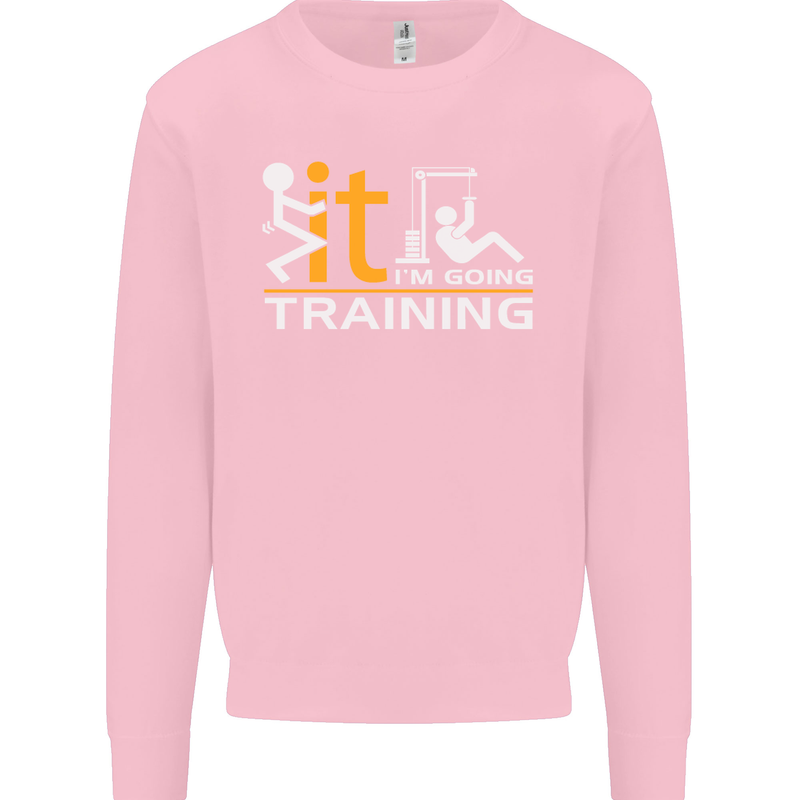 Fook It Im Going Training Top Weightlifting Mens Sweatshirt Jumper Light Pink