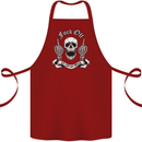 Fook Off My Life Rules Skull Finger Flip Cotton Apron 100% Organic Maroon