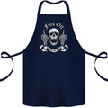 Fook Off My Life Rules Skull Finger Flip Cotton Apron 100% Organic Navy Blue