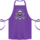 Fook Off My Life Rules Skull Finger Flip Cotton Apron 100% Organic Purple