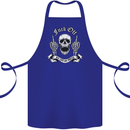Fook Off My Life Rules Skull Finger Flip Cotton Apron 100% Organic Royal Blue