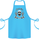 Fook Off My Life Rules Skull Finger Flip Cotton Apron 100% Organic Turquoise