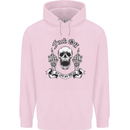 Fook Off My Life Rules Skull Finger Flip Mens 80% Cotton Hoodie Light Pink