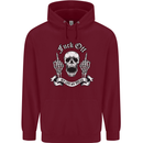 Fook Off My Life Rules Skull Finger Flip Mens 80% Cotton Hoodie Maroon