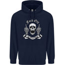 Fook Off My Life Rules Skull Finger Flip Mens 80% Cotton Hoodie Navy Blue