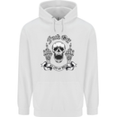 Fook Off My Life Rules Skull Finger Flip Mens 80% Cotton Hoodie White