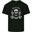 Fook Off My Life Rules Skull Finger Flip Mens Cotton T-Shirt Tee Top Black