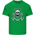 Fook Off My Life Rules Skull Finger Flip Mens Cotton T-Shirt Tee Top Irish Green