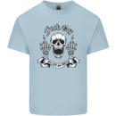 Fook Off My Life Rules Skull Finger Flip Mens Cotton T-Shirt Tee Top Light Blue