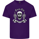 Fook Off My Life Rules Skull Finger Flip Mens Cotton T-Shirt Tee Top Purple