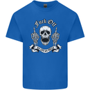 Fook Off My Life Rules Skull Finger Flip Mens Cotton T-Shirt Tee Top Royal Blue