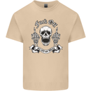 Fook Off My Life Rules Skull Finger Flip Mens Cotton T-Shirt Tee Top Sand