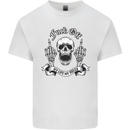 Fook Off My Life Rules Skull Finger Flip Mens Cotton T-Shirt Tee Top White