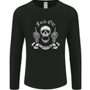 Fook Off My Life Rules Skull Finger Flip Mens Long Sleeve T-Shirt Black