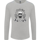 Fook Off My Life Rules Skull Finger Flip Mens Long Sleeve T-Shirt Sports Grey