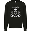 Fook Off My Life Rules Skull Finger Flip Mens Sweatshirt Jumper Black