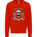 Fook Off My Life Rules Skull Finger Flip Mens Sweatshirt Jumper Bright Red